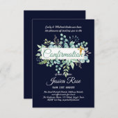 Invitations de confirmation Eucalyptus Greenery Bu (Devant / Derrière)