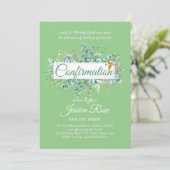 Invitations de confirmation Eucalyptus Greenery Bu (Debout devant)