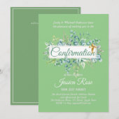 Invitations de confirmation Eucalyptus Greenery Bu (Devant / Derrière)
