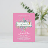 Invitations de confirmation Eucalyptus Greenery Bu (Debout devant)
