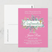 Invitations de confirmation Eucalyptus Greenery Bu (Devant / Derrière)