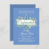 Invitations de confirmation Eucalyptus Greenery Bu (Devant / Derrière)