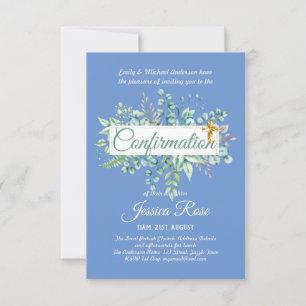 Invitations de confirmation Eucalyptus Greenery Bu