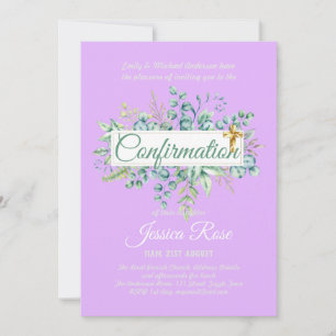 Invitations de confirmation Eucalyptus Greenery Bu