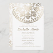 Invitations de confirmation | Mandala Gold Foil (Devant / Derrière)