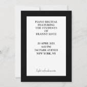 Invitations de considérant de piano (Dos)