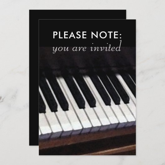 Invitations de considérant de piano (Devant / Derrière)