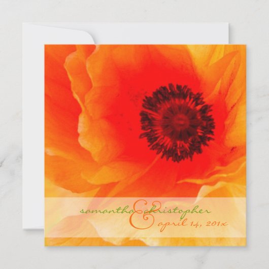Invitations de coquelicot orange/mariage (Devant)
