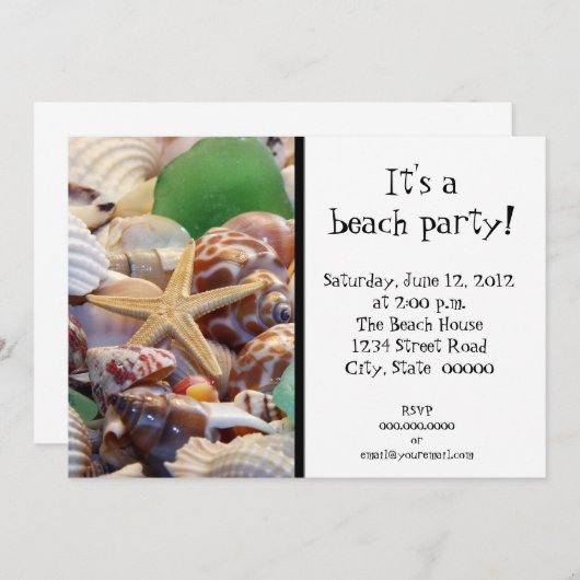Invitations de coquillages (Devant / Derrière)