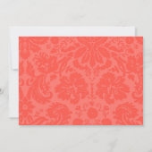 Invitations de corail de Fête de la mariée de (Dos)