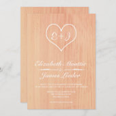 Invitations de corail de mariage campagnard (Devant / Derrière)