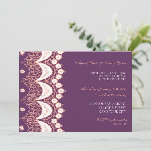 Invitations de corail de partie de fiançailles de (Debout devant)