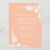 Invitations de corail élégantes de mariage (Devant / Derrière)