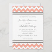 Invitations de Coral Chevron 18e anniversaire (Dos)