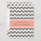 Invitations de Coral Chevron 18e anniversaire (Devant / Derrière)