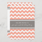Invitations de Coral Chevron à la fête du 35e anni (Devant / Derrière)