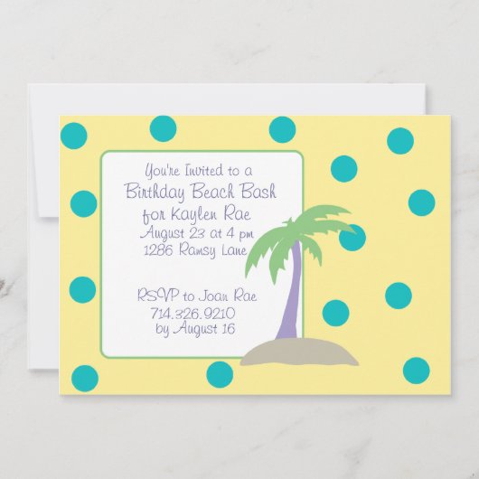 Invitations de coup de plage d'anniversaire (Devant)
