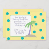 Invitations de coup de plage d'anniversaire (Devant / Derrière)