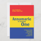 Invitations de coupures colorées primaires 1er ann (Devant)