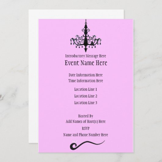 Invitations de coutume de lustre (Devant / Derrière)