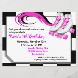 Invitations de coutume de partie de patinage de
