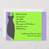 Invitations de coutume de robe de noir de week-end (Dos)