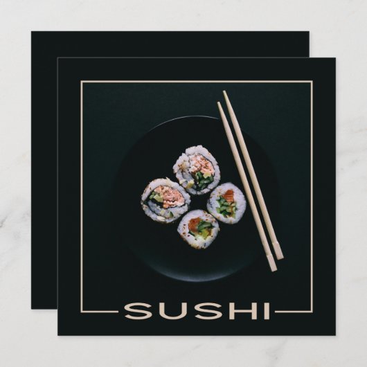 Invitations de coutume de sushi (Devant / Derrière)