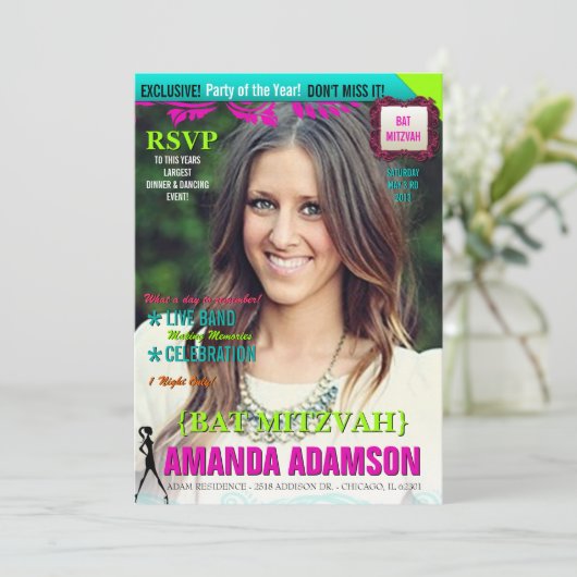 Invitations de couverture du magazine Bat mitzvah  (Debout devant)