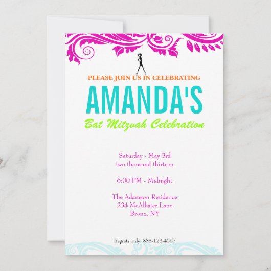 Invitations de couverture du magazine Bat mitzvah (Dos)