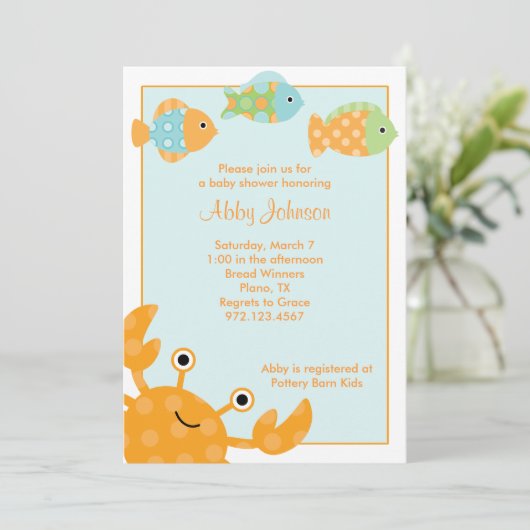 Invitations de crabes et de poissons (Debout devant)