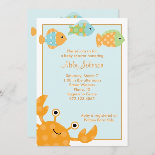 Invitations de crabes et de poissons (Devant / Derrière)