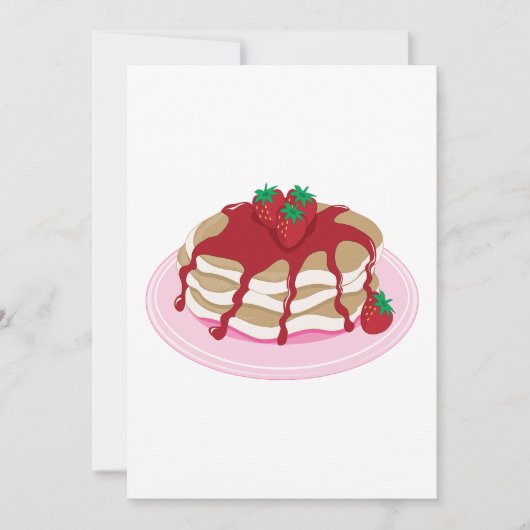 Invitations de crêpes de fraises (Devant)