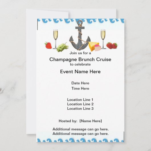 Invitations de croisières Champagne Brunch (Devant)