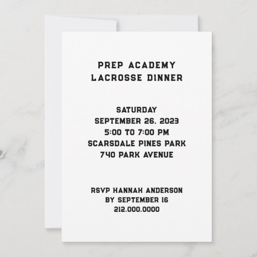 Invitations de crosse (Dos)