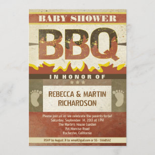 invitations de cru de barbecue de baby shower