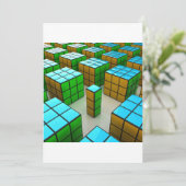 Invitations de cubes géométriques (Debout devant)