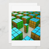 Invitations de cubes géométriques (Devant / Derrière)