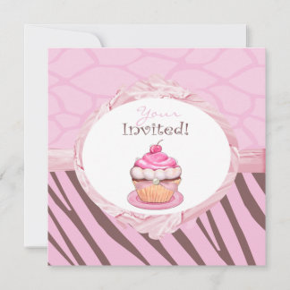 Invitations de Cupcake Safari personnalisées