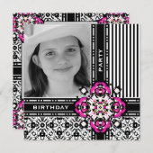 Invitations de Damas pour la 12e fête d'anniversai (Devant / Derrière)