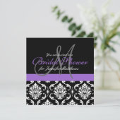 Invitations de damassé de monogramme de Fête de la (Debout devant)