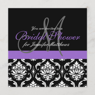 Invitations de damassé de monogramme de Fête de la