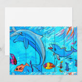 invitations de dauphins sous-marins (Devant / Derrière)