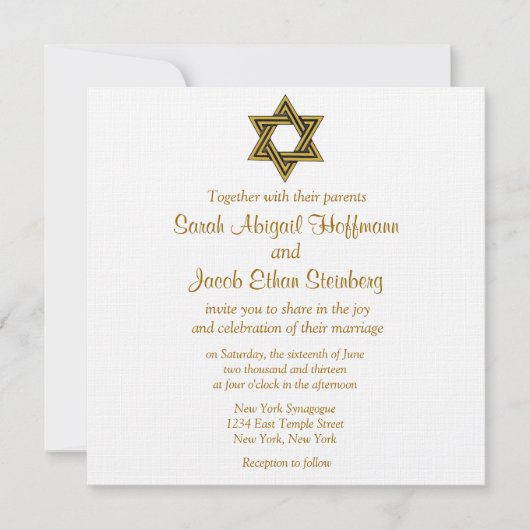 Invitations de David Wedding (Devant)