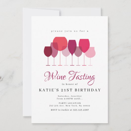 Invitations de dégustation de vin (Devant)