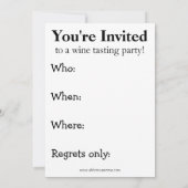 Invitations de dégustation de vin amusantes (Dos)