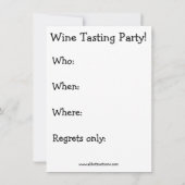Invitations de dégustation de vin amusantes (Dos)