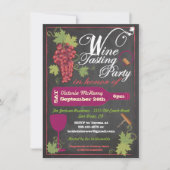Invitations de dégustation de vin en tableau noir (Devant)