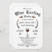 Invitations de dégustation de vins (Vintage) v.2 (Devant / Derrière)