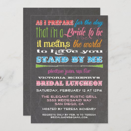 Invitations de déjeuner de bonne serveuse de table (Devant / Derrière)