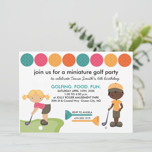 Invitations de demande spéciale mini-golf (Debout devant)